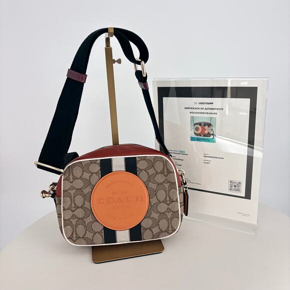 Coach Handbags - Authenticated COACH Signature 1912 Brown Multi Jacquard Leather Shoulder Bag